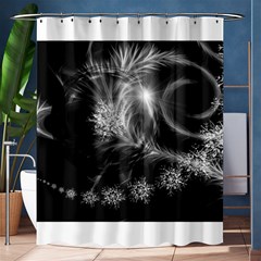 Silver Feather And Ball Decoration Shower Curtain 60  X 72  (medium)  by picsaspassion