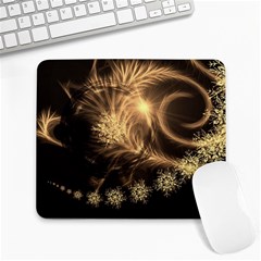 Golden Feather And Ball Decoration Large Mousepads by picsaspassion