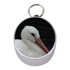 Wild Stork Bird Mini Silver Compasses by picsaspassion