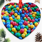 Funny Colorful Red Yellow Green Blue Kids Play Balls Ornament (Heart)  Front