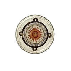 Ancient Aztec Sun Calendar 1790 Vintage Drawing Hat Clip Ball Marker by yoursparklingshop