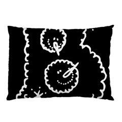 Funny Black And White Doodle Snowballs Pillow Case by yoursparklingshop