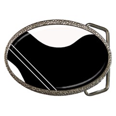 White And Black Abstraction Belt Buckles by Valentinaart