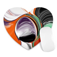 Abstract Orb In Orange, Purple, Green, And Black Heart Mousepads by digitaldivadesigns