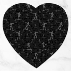 Surfing Motif Pattern Jigsaw Puzzle (heart) by dflcprints