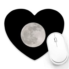 Full Moon At Night Heart Mousepads by picsaspassion