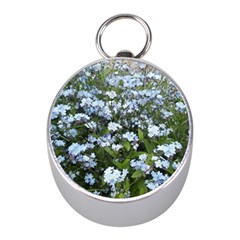 Blue Forget-me-not Flowers Mini Silver Compasses by picsaspassion