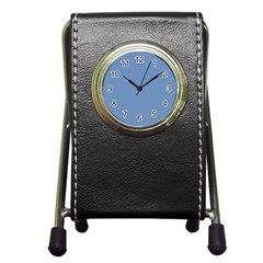 Blue Color Pen Holder Desk Clocks by picsaspassion