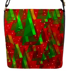 Xmas Trees Decorative Design Flap Messenger Bag (s) by Valentinaart