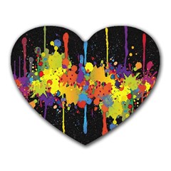 Crazy Multicolored Double Running Splashes Horizon Heart Mousepads by EDDArt