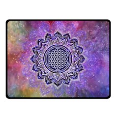 Flower Of Life Indian Ornaments Mandala Universe Double Sided Fleece Blanket (small)  by EDDArt