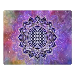 Flower Of Life Indian Ornaments Mandala Universe Double Sided Flano Blanket (large)  by EDDArt