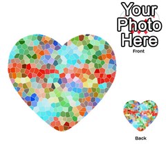 Colorful Mosaic  Multi-purpose Cards (heart)  by designworld65