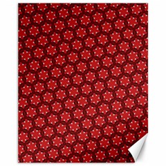 Red Passion Floral Pattern Canvas 11  X 14   by DanaeStudio