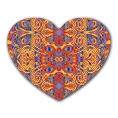 Oriental Watercolor Ornaments Kaleidoscope Mosaic Heart Mousepads by EDDArt