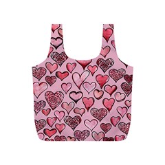 Artistic Valentine Hearts Full Print Recycle Bags (s)  by BubbSnugg