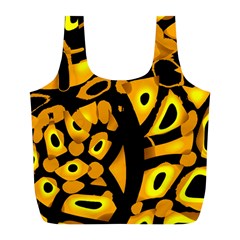 Yellow Design Full Print Recycle Bags (l)  by Valentinaart