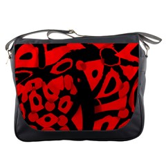 Red Design Messenger Bags by Valentinaart