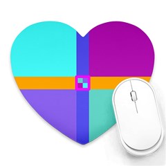 Right Angle Squares Stripes Cross Colored Heart Mousepads by EDDArt