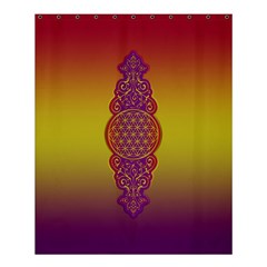 Flower Of Life Vintage Gold Ornaments Red Purple Olive Shower Curtain 60  X 72  (medium)  by EDDArt