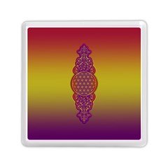 Flower Of Life Vintage Gold Ornaments Red Purple Olive Memory Card Reader (square)  by EDDArt