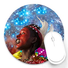 African Star Dreamer Round Mousepads by icarusismartdesigns