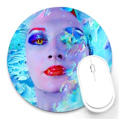 Swimming Into The Blue Round Mousepads by icarusismartdesigns