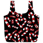 Christmas Candy Canes  Full Print Recycle Bags (L)  Back