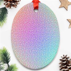 Rainbow Colorful Grid Ornament (oval)  by designworld65