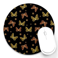 Insects Motif Pattern Round Mousepads by dflcprints