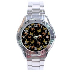 Insects Motif Pattern Stainless Steel Analogue Watch by dflcprints