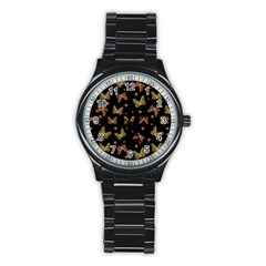 Insects Motif Pattern Stainless Steel Round Watch by dflcprints