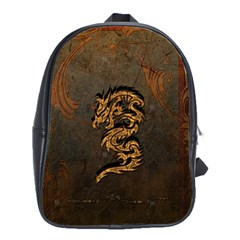 Awesome Dragon, Tribal Design School Bags(large)  by FantasyWorld7