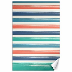 Summer Mood Striped Pattern Canvas 12  X 18   by DanaeStudio