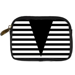 Black & White Stripes Big Triangle Digital Camera Cases by EDDArt