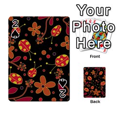 Flowers And Ladybugs 2 Playing Cards 54 Designs  by Valentinaart