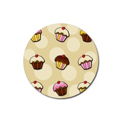 Colorful Cupcakes Pattern Rubber Round Coaster (4 Pack)  by Valentinaart