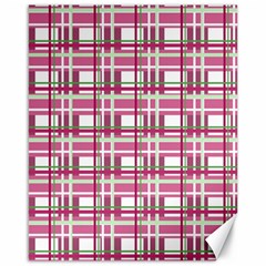 Pink Plaid Pattern Canvas 16  X 20   by Valentinaart