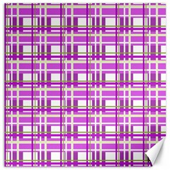 Purple Plaid Pattern Canvas 16  X 16   by Valentinaart