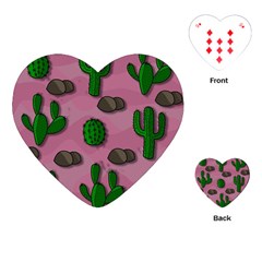 Cactuses 2 Playing Cards (heart)  by Valentinaart