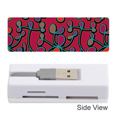 Red Floral Pattern Memory Card Reader (stick)  by Valentinaart