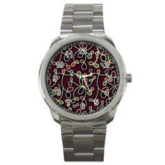 Elegant Decorative Pattern Sport Metal Watch by Valentinaart