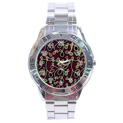 Elegant Decorative Pattern Stainless Steel Analogue Watch by Valentinaart