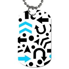 Cyan Right Direction Dog Tag (one Side) by Valentinaart