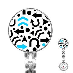 Cyan Right Direction Stainless Steel Nurses Watch by Valentinaart