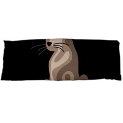 Brown Abstract Cat Body Pillow Case (dakimakura) by Valentinaart