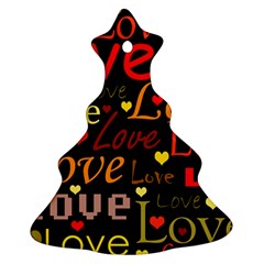 Love Pattern 3 Christmas Tree Ornament (2 Sides) by Valentinaart