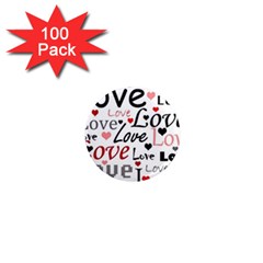 Love Pattern - Red 1  Mini Magnets (100 Pack)  by Valentinaart