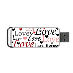 Love Pattern - Red Portable Usb Flash (one Side) by Valentinaart