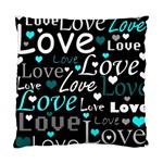 Valentine s day pattern - cyan Standard Cushion Case (Two Sides) Front